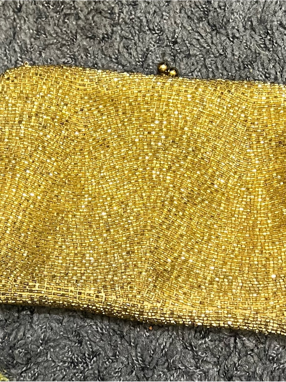 Gold Beaded Evening Clutch - Women Bags